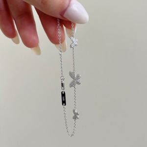 Bracelets Dylam Dazzling Top Jewelry en argent 925 plaqué rhodium avec chaîne à maillons et pendentif papillon en moissanite D VVS1 - Product Image 6