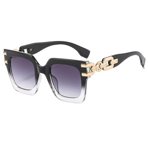 LH050 Gafas de sol tipo ojo de gato con montura completa, lentes degradadas, protección UV400, moda informal para mujer - Product Image 3