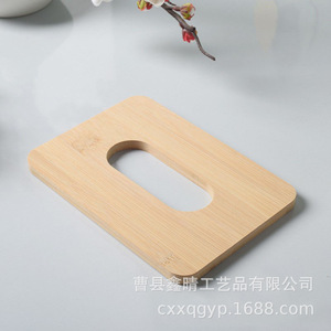 Bamboo Tissue Box Lid <b>Rectangle</b> Wood Grain Color Standing Type Desk Storage Organizer - Product Image 2