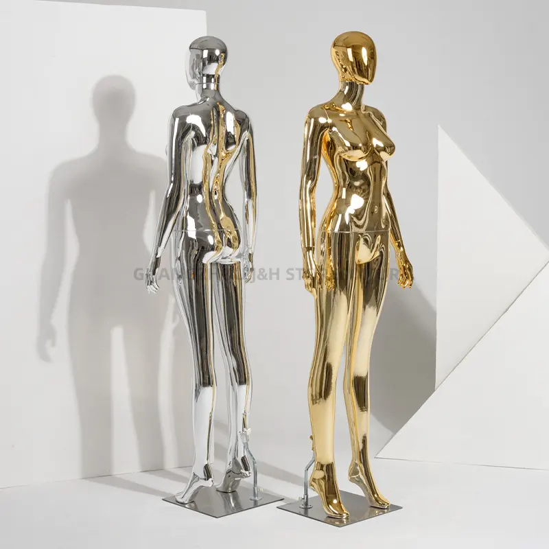 Luxo Full Body Gold Manequins Feminino Modelo Permanente Sexy Manequim para Vestuário Display