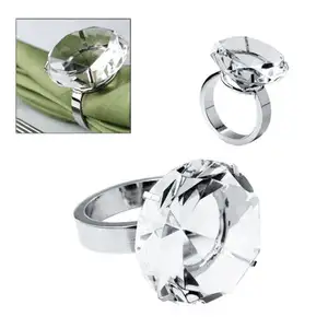 Оптовая продажа, свадебное украшение, кольцо для салфеток с кристаллами и бриллиантами для свадьбы