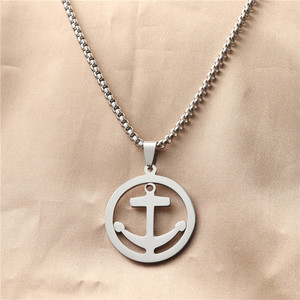 สร้อยคอจี้รูปสมอ สแตนเลส สไตล์เรโทรสำหรับผู้ชาย รุ่น 12032 - Product Image 1