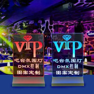 ป้ายเมนูอะคริลิคแบบตั้งโต๊ะ ควบคุมด้วย DMX 15 สี พร้อมโลโก้ OEM สำหรับบาร์ ร้านคาราโอเกะ ร้านอาหาร และโรงแรม - Product Image 1