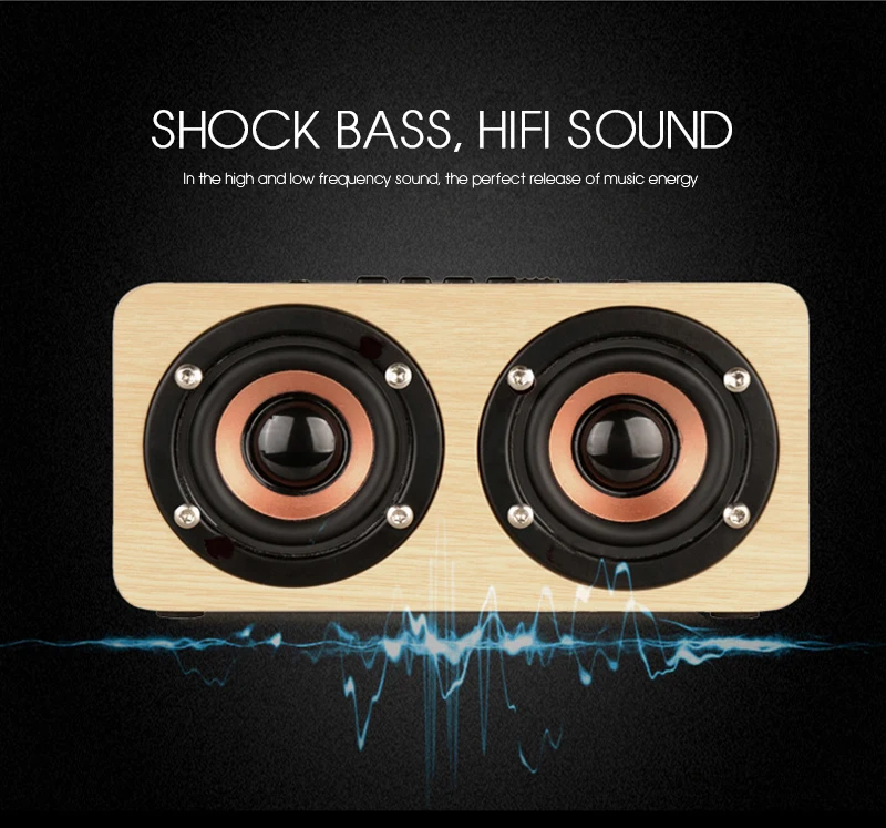 Portable Wooden Wired BT V5.0 Desktop Speaker Subwoofer Sound Bar Sound Bar Hifi Stereo Card Multimedia Audio Music Center