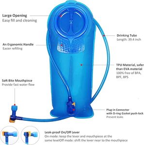 Muestra gratis Ciclismo Botella de agua Mochila de hidratación Mejor logotipo personalizado Senderismo Mochila Bolsas con vejiga de agua - Product Image 3