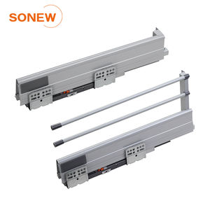 מערכת מגירות SONEW דקה ממתכת עם סגירה שקטה, מגירות תחתונות עם פאנל קדמי ומוט לארונות מטבח - Product Image 5