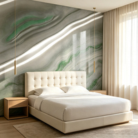 Panneau mural en mousse IXPE vert olive marbré, sans résidus, amovible, autocollant, imperméable, lavable, pour salon et chambre