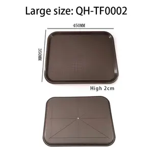 Khay đựng thức ăn bằng nhựa hình vuông cỡ lớn / Có tay cầm, xếp chồng được, dùng cho bữa sáng, bữa trưa, bữa tối, nhà bếp, tiệc tùng, quán bar, nhà hàng - Product Image 2