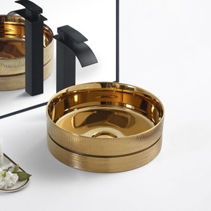 Lavabo de Cerámica Hecho a Mano de Estilo Americano Retro, Lavabo Personalizable para Baño de Casa - Product Image 3