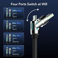 4-in-1 5A Schnellladekabel Typ-C USB-Datenkabel mit Auto-Projektionsbildschirm aus Silikon für // Computer