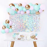 Panneaux de fond mural à paillettes argentées scintillantes personnalisables pour fêtes, anniversaires, mariages, Noël, Pâques
