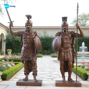 Estatuas de Guerreros Griegos Romanos de Bronce a Tamaño Real, Par para Decoración de Jardín Interior y Exterior y Arte Público - Product Image 1