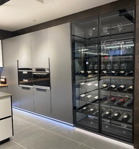 Modulaire lichtgrijze keukenkastjes met ingebouwd systeem voor bescherming tegen rijden onder invloed, melamine plaat, spoelbak, milieuvriendelijk voor villa's - Product Image 2