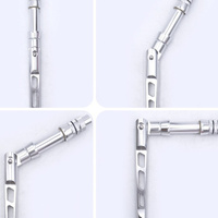 Poignée de canne à pêche en aluminium pour la pêche en haute mer, vente en gros, modèle 2 #   4 #   Canne à pêche pliable à 4 angles pour gros gibier, pour la pêche au thon depuis le bateau