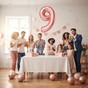 Palloncino Mylar numero 9 in oro rosa da 40 pollici per le celebrazioni per la laurea della festa della mamma cinese nuovo anno eventi scolastici-Pack - Product Image 3