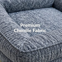 Lit pour chien en tissu imitation chenille orthopédique, canapé pour chat, pour cage, poignée portable, fond antidérapant, pour usage domestique en intérieur