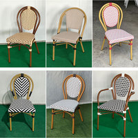 Chaise de bistrot parisienne en rotin pour restaurant de jardin chaises empilables style français table et chaise de bistrot en rotin d'extérieur