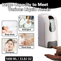 Distributeur de savon liquide mural commercial en plastique ABS durable, minimaliste, rechargeable, avec verrouillage