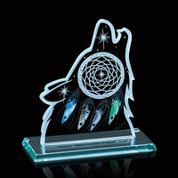Trophée en verre personnalisé en forme d'animal, gravé au laser et sablé, pour cadeaux d'entreprise