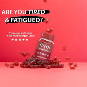 Suministro a granel fabricante de gomitas de hierro compatible con energía glóbulos rojos salud inmune suplemento de hierro suave para mujeres - Product Image 2