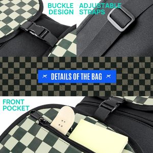 Free sample Customizable Logo Foldable Skateboard Bag Durable Polyester Multi-Functional Sports Travel <b>Backpack</b> Boys Wholesale - Product Image 5