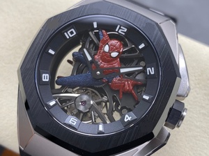 Montre mécanique étanche de qualité supérieure pour la plongée, 42 mm, mouvement tourbillon RM Factory, concept Spider-Man Tourbillon - Product Image 3