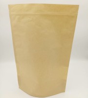 Sachet Doypack Personnalisé en Papier Kraft Recyclable de Qualité Alimentaire, Imprimé par Gravure, Thermoscellable, avec Fermeture Zip, Stratifié PE+CPP pour mm