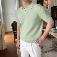 Camiseta de Manga Corta para Hombre, Cuello en V, Tejido Fino de Verano, Estampado Informal, Spandex/Poliéster, 250 Gramos, Secado Rápido, Transpirable