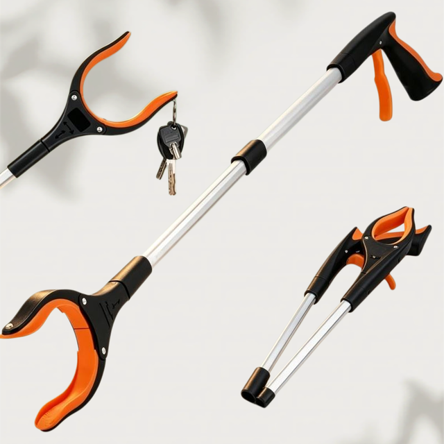 Foldable Aluminum Grabber Reacher Tool 360 Rot Jaw Magnetic Litter Picker Trash Claw Elderly Home Garden Cleaning Pick up Tool