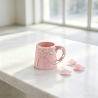Vase en céramique rose brillant avec nœud papillon pour la décoration de la maison, centre de table, arrangement floral de mariage, cadeau