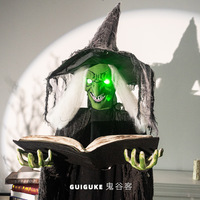 2025 nouveau Halloween activé par le mouvement Statue de sorcière maison hantée extérieur debout Animatronic décoration accessoire