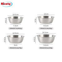 Bol de cuisson en acier inoxydable 304 personnalisable avec poignée, bol rond doré argenté coréen pour restaurant, bol à vin de riz