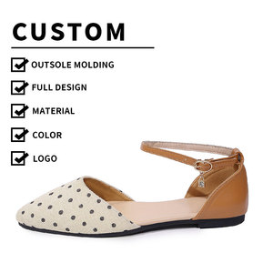 Chaussures plates sexy pour femmes, nouveau style, à pois et couleurs contrastées sur le dessus et le col des chaussures pour femmes HA50F - Product Image 1