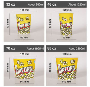 Cubo de palomitas de maíz con impresión personalizada de 24/32/46/64/85oz - Product Image 3