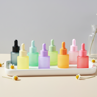 Botol Tetes Kaca Kosong Grosir dengan Tutup Ulir dan Permukaan Frosting, Cetak Warna Kustom untuk Perawatan Kulit