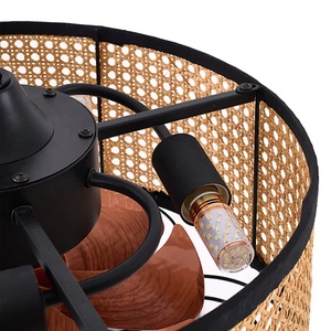 Ev dekor Rattan tavan vantilatörü işık ile 8 ABS bıçakları DC Motor uzaktan & App kontrolü 6 hızları geri dönüşümlü zamanlayıcı - Product Image 4