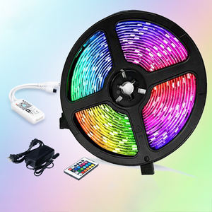 Tiras de Luces <span class=keywords><strong>LED</strong></span> <span class=keywords><strong>RGB</strong></span> 12V 5M para Interiores y Exteriores, Cintas Inteligentes <span class=keywords><strong>2835</strong></span> 5050 SMD, Barras de Luz <span class=keywords><strong>LED</strong></span> para el Hogar - Product Image 1