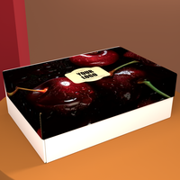 Boîte en carton biodégradable robuste et personnalisable pour l'emballage en gros des fruits (cerises, framboises, fraises, avocats, bananes, raisins)