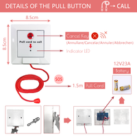 Système d'alarme d'urgence portable sans fil pour personnes âgées, bouton SOS de panique, 1 lumière, 1 buzzer, clinique, hôpital