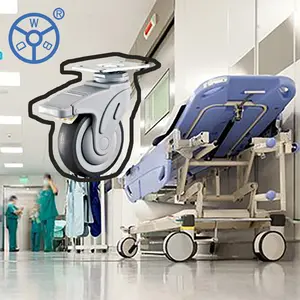 फैक्टरी 3 4 5 चिकित्सा अस्पताल के बिस्तर के लिए स्टेम ढलाईकार पहिया चिकित्सा उपकरण ट्राली