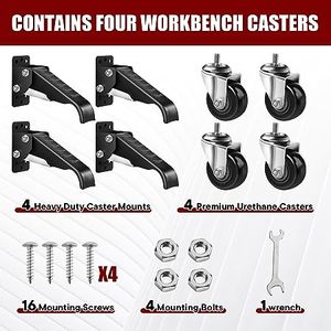 Workbench <span class=keywords><strong>Caster</strong></span> Wheel Einziehbare Rollen Seiten montage Verstellbare, langlebige Stahl konstruktion Stepdown-Rollen - Product Image 6