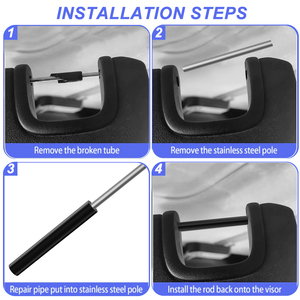 Cartaoo Kit de reparación de parasol 2PCS Tubos de visera <span class=keywords><strong>Jeep</strong></span> Wrangler 2007-2024 JK JL JT <span class=keywords><strong>Jeep</strong></span> <span class=keywords><strong>Gladiator</strong></span> Lado del conductor y del pasajero - Product Image 3