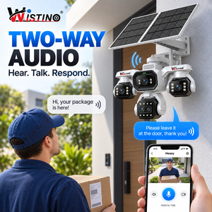 กล้องโซลาร์เซลล์ Wistino 4G รุ่นห้าเลนส์ สี่จอภาพ ซูม 18 เท่า ระบบตรวจจับความเคลื่อนไหวพร้อมสัญญาณเตือน  ออนไลน์ตลอด 24 ชั่วโมง 7 วันต่อสัปดาห์  แผงโซลาร์เซลล์ 2 แผง กล้อง Aov Solar - Product Image 3