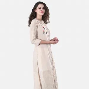 Lange Ärmel Kurta Cotton Casual Kurti Cotton-Indian Wear Ethnische Kleidung mit Hose gedruckt hochwertigen Großhandels preis aus Indien