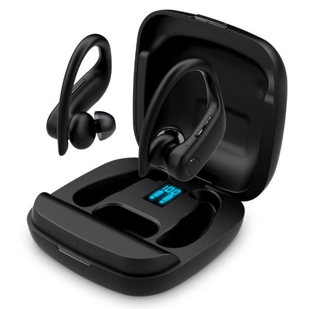 1600mah Charging case Support Wireless Charging Type-c ENC Function Stereo Sound Tws Earhook Earphone Power Bank Headphone F4