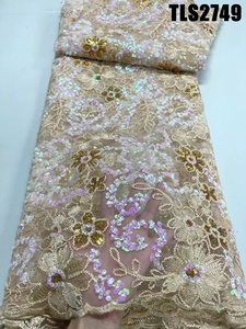 Supoo africano paillettes rete francese maglia di <span class=keywords><strong>Tulle</strong></span> per matrimonio di lusso pizzo <span class=keywords><strong>bianco</strong></span> abito da sposa materiale da sposa <span class=keywords><strong>Tulle</strong></span> <span class=keywords><strong>ricamato</strong></span> - Product Image 5