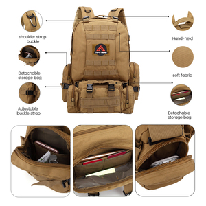 55L Waterproof Tactical <b>Backpack</b> High Density 900D Oxford Polyester Lining Zipper Closure Internal <b>Frame</b> for Outdoor Hiking - Product Image 3