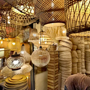 Vintage Rattan Pendant <b>Light</b> Woven Hemp <b>Rope</b> Hanging Lamp Industrial Boho Indoor Chandelier Cone Shade - Product Image 6