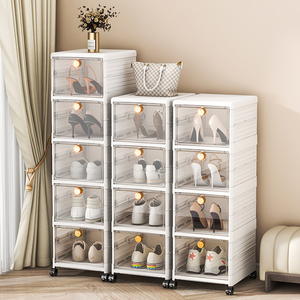 Bán buôn đa chức năng có thể gập lại hộp lưu trữ có thể tháo rời hộp giày 3/4/5 lớp tủ trưng bày tủ quần áo giá - Product Image 3