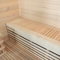 Sauna Kayu Solid Utuh dengan Bangku Sauna Gantung, Sauna Dalam Ruangan untuk 2 Orang, Cocok untuk Gym & Hotel